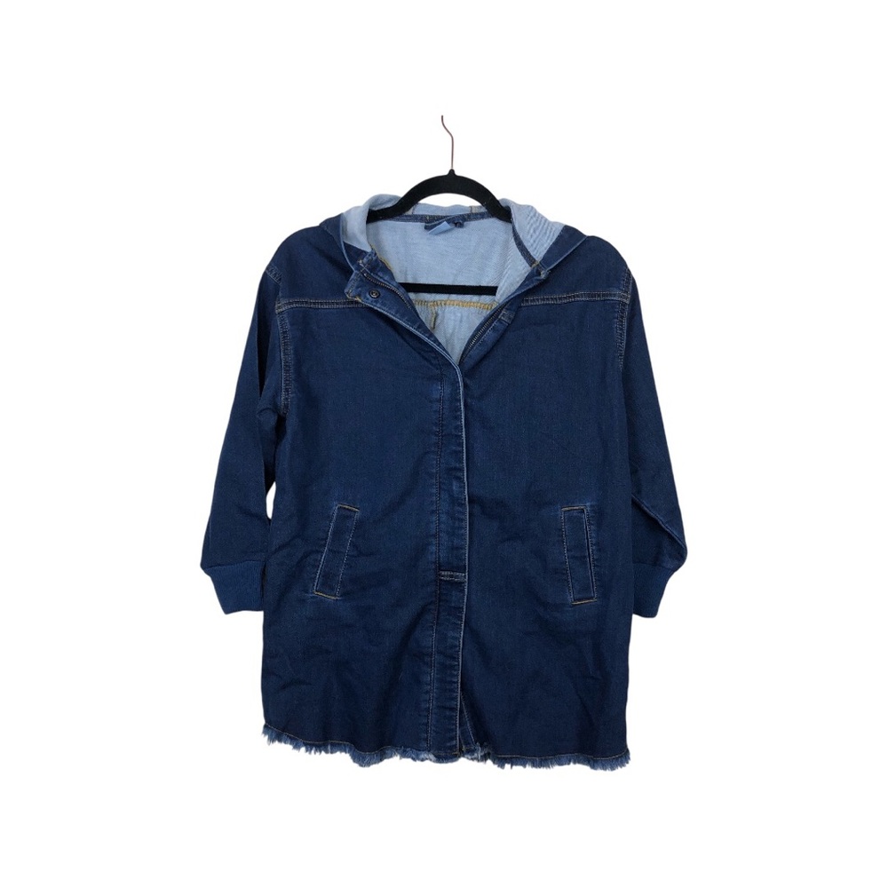 Nordstrom Stem. Girls Denim Hooded Full Zip Snap Button Jacket Size 7
